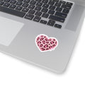Pink Leopard Heart Kiss-Cut Sticker